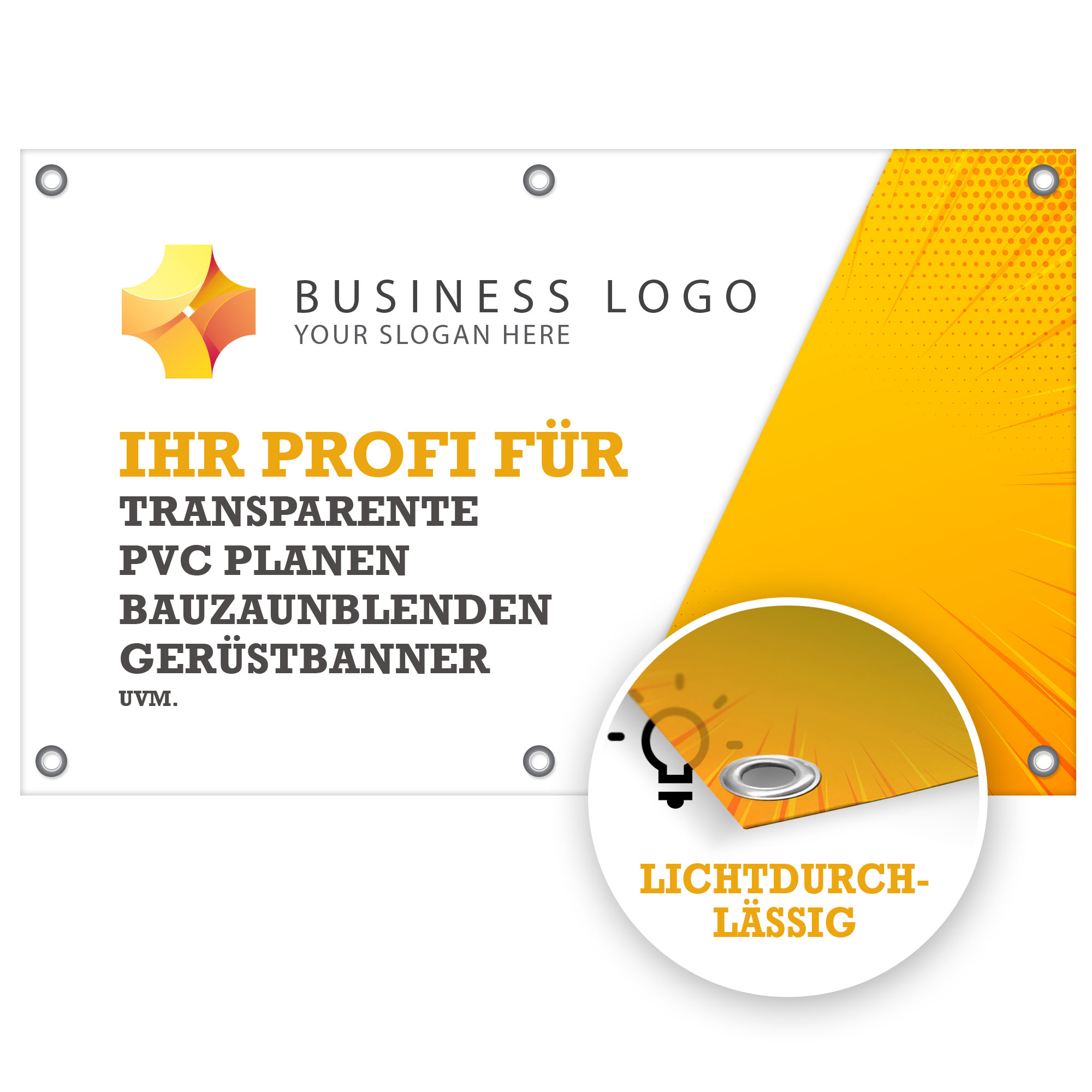Werbebanner für Hinterleuchtung